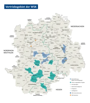 Vertriebsgebietskarte der WasserServiceKommunal GmbH
